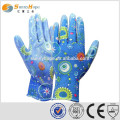 sunnyhope hot sales cute Printed nitirle dipped palm gloves